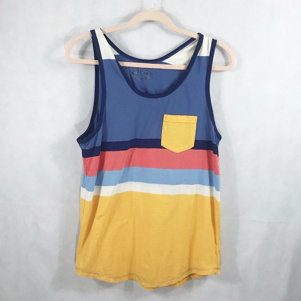 Red Camel Men's Pocket Tank Striped Size M